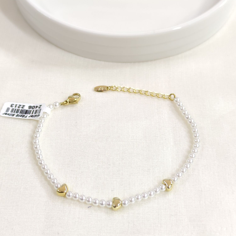 XUPING KALP İNCİ BİLEKLİK GOLD 17+3 CM