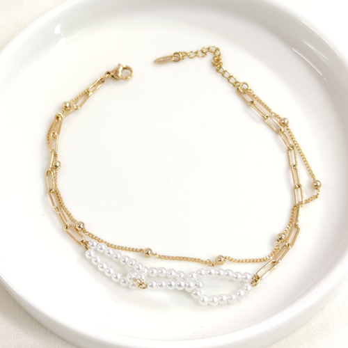 XUPING İNCİLİ İKİLİ HALHAL ROSE 23+4 CM