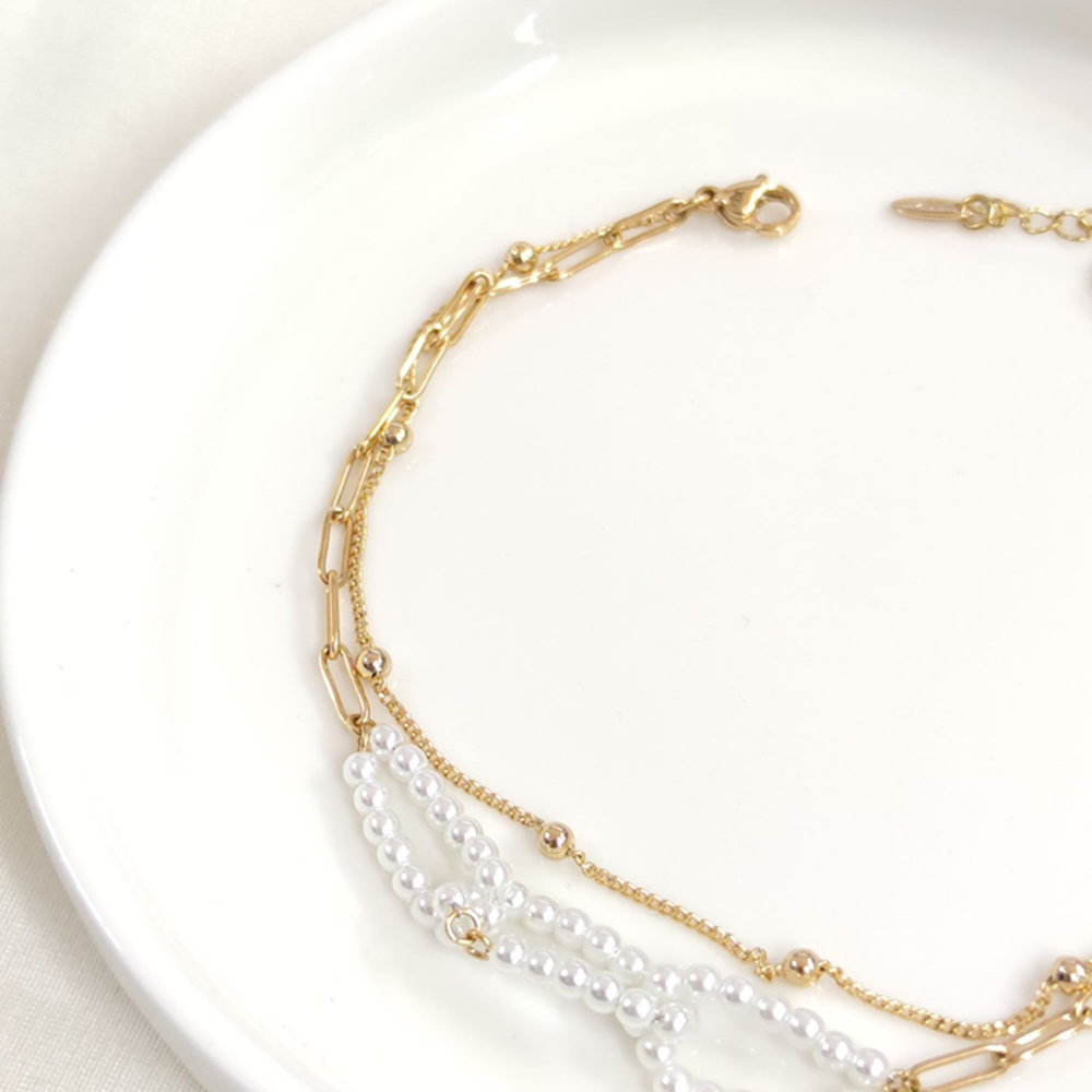 XUPING İNCİLİ İKİLİ HALHAL ROSE 23+4 CM