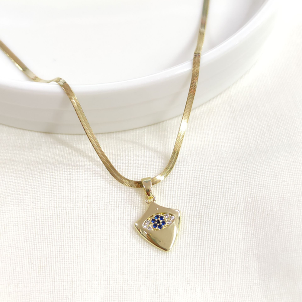 ÇELİK ÜÇGEN PLAKA KOLYE 40+5 CM