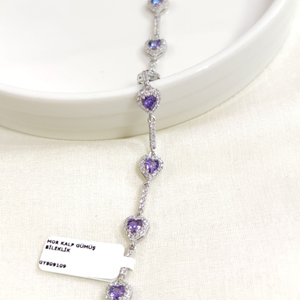 MOR KALP GÜMÜŞ BİLEKLİK