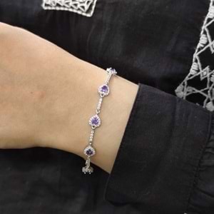 MOR KALP GÜMÜŞ BİLEKLİK