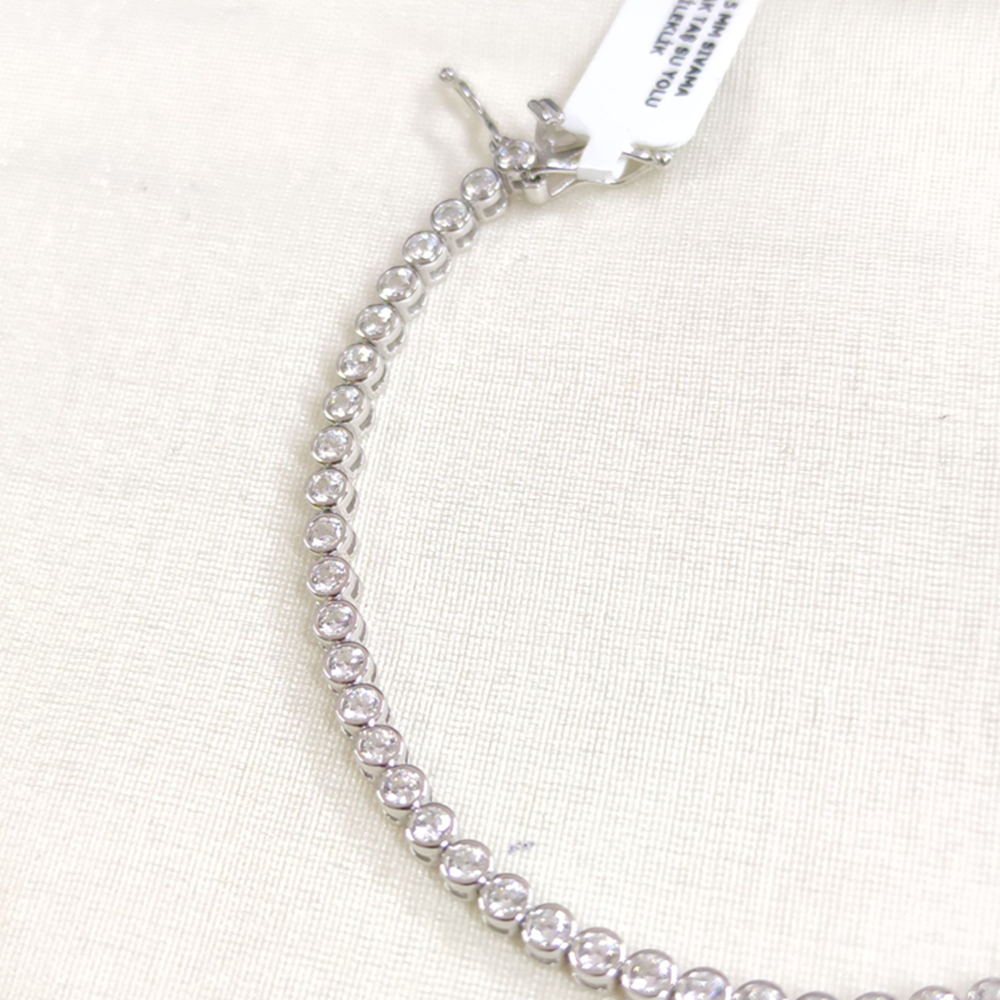 İTHAL 3,5 MM SIVAMA YUVARLAK TAŞ SU YOLU GÜMÜŞ BİLEKLİK