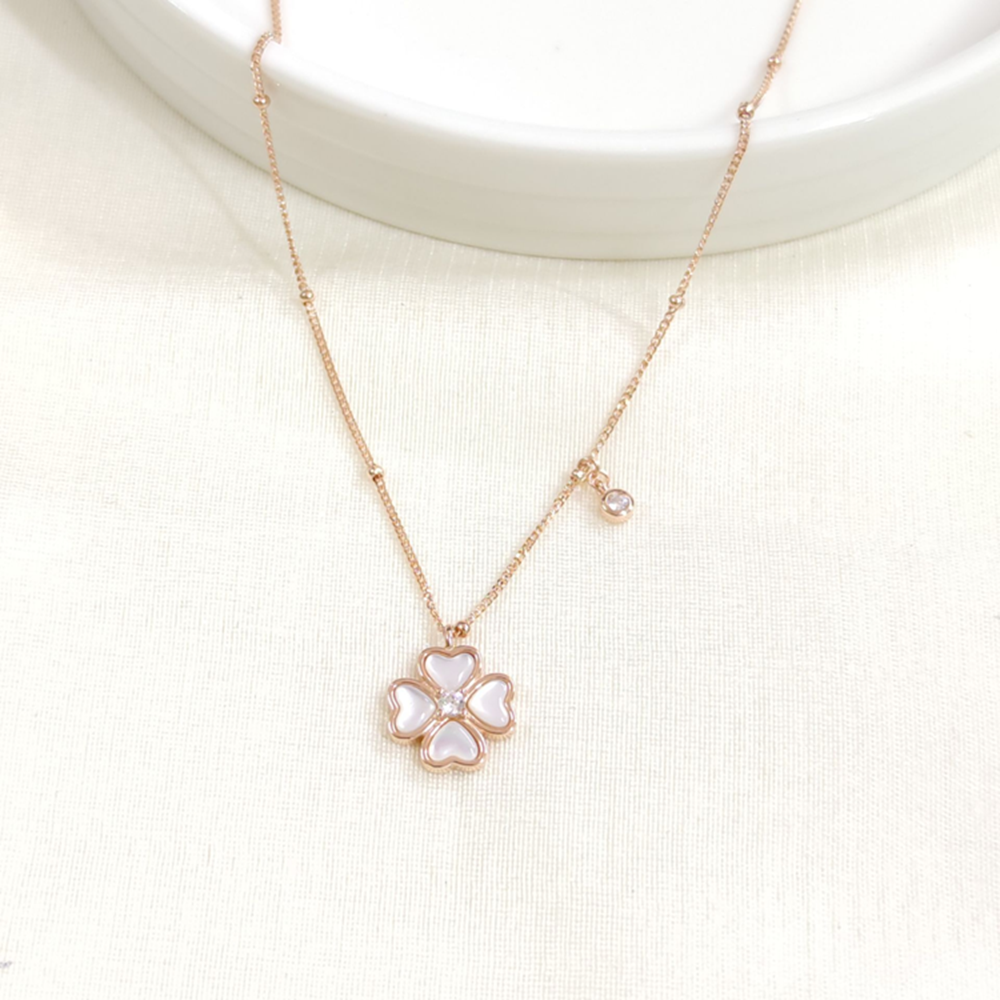 İTHAL SEDEF YONCA GÜMÜŞ KOLYE 40+5CM