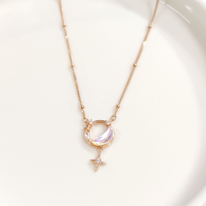 İTHAL YANAR DÖNER HİLAL YILDIZ GÜMÜŞ KOLYE 40+5CM