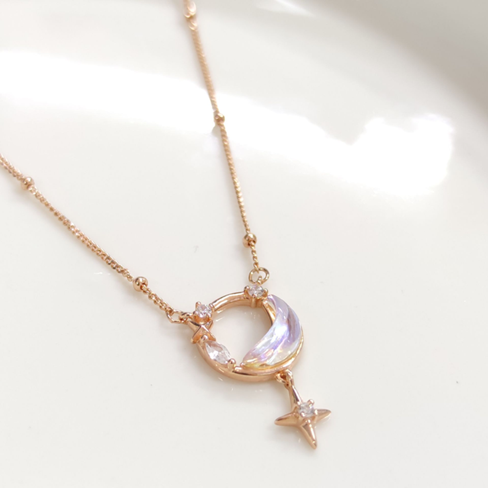 İTHAL YANAR DÖNER HİLAL YILDIZ GÜMÜŞ KOLYE 40+5CM