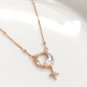 İTHAL YANAR DÖNER HİLAL YILDIZ GÜMÜŞ KOLYE 40+5CM