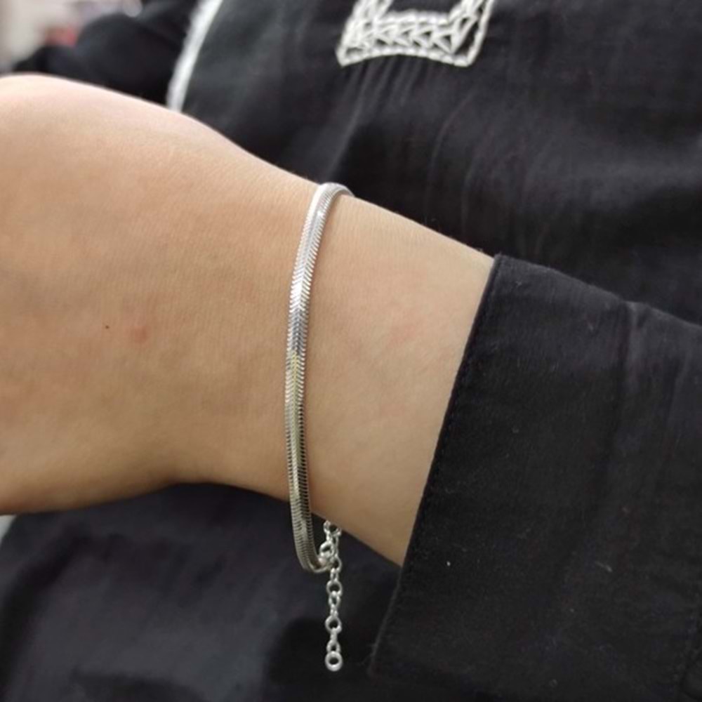 İTHAL 3,5 MM YASSI GÜMÜŞ BİLEKLİK