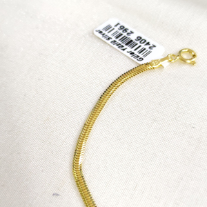 2,5 MM YASSI GÜMÜŞ BİLEKLİK - ALTIN SARI