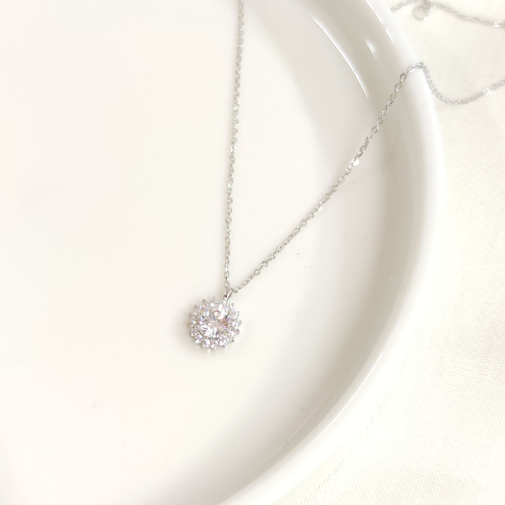 İTHAL 8 MM TAŞLI TEK TAŞ GÜMÜŞ KOLYE