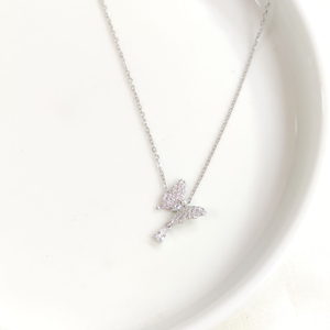 İTHAL 10 MM SALLANTILI KELEBEK GÜMÜŞ KOLYE