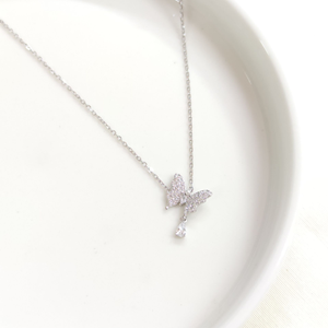 İTHAL 10 MM SALLANTILI KELEBEK GÜMÜŞ KOLYE