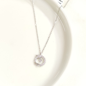 İTHAL 12 MM BALIK KALP ÇEMBER GÜMÜŞ KOLYE