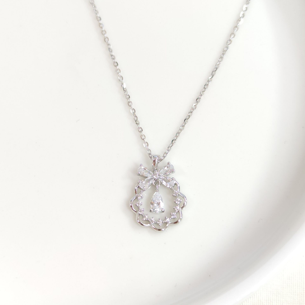 İTHAL 13 MM FİYONK ÇEMBER DAMLA GÜMÜŞ KOLYE