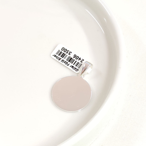 YUVARLAK DÜZ PLAKA GÜMÜŞ KOLYE UCU 22MM