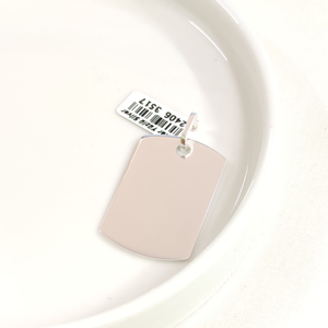 BÜYÜK DÖRTGEN DÜZ PLAKA GÜMÜŞ KOLYE UCU 37X25MM