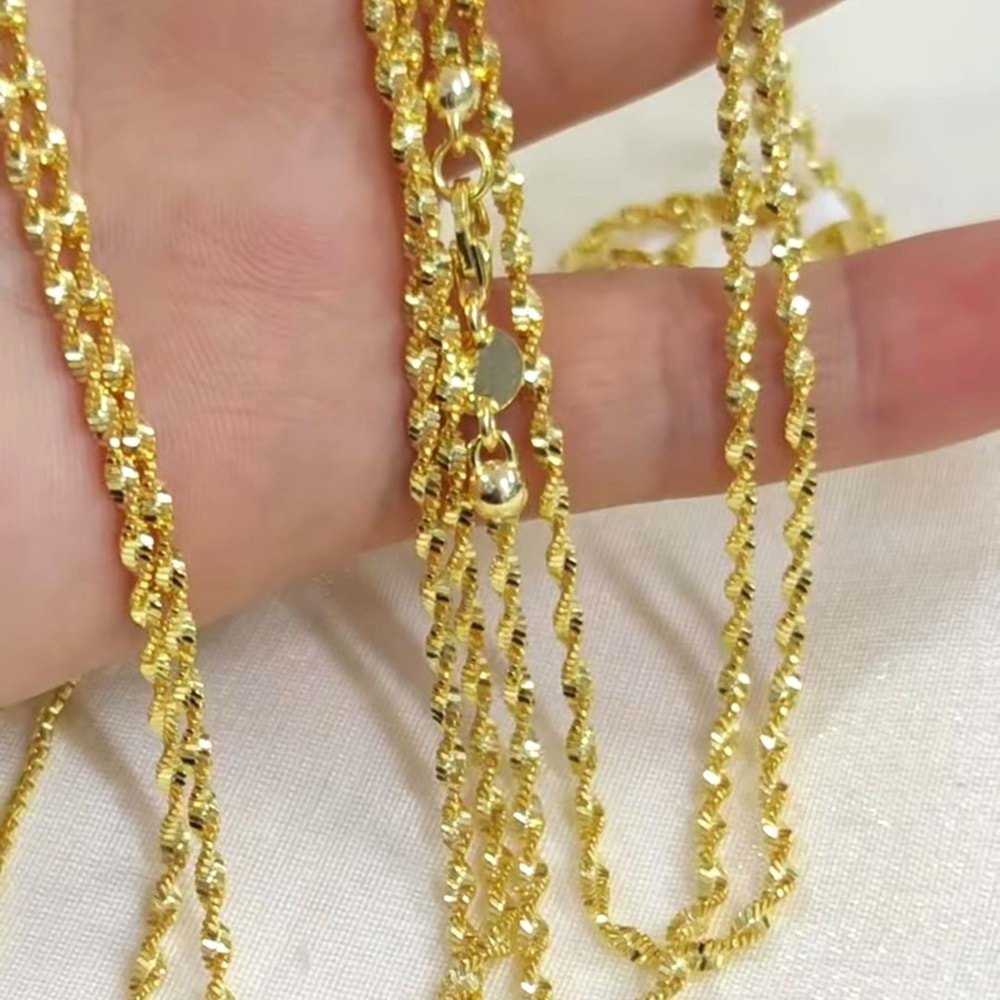 2 MM PARLAK BURGU ZİNCİR GÜMÜŞ KOLYE 55 CM