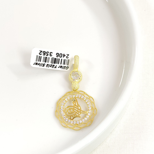 YUVARLAK TUĞRA GÜMÜŞ KOLYE UCU 20x40MM