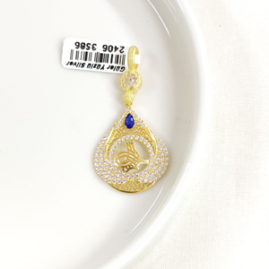 MAVİ DAMLA TUĞRA GÜMÜŞ KOLYE UCU 20x45MM