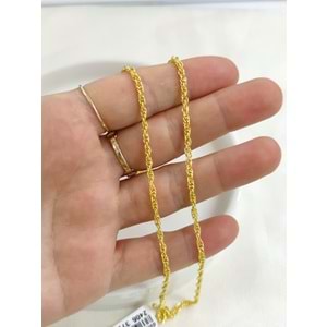2,5 MM BURGU GÜMÜŞ ZİNCİR 55 CM