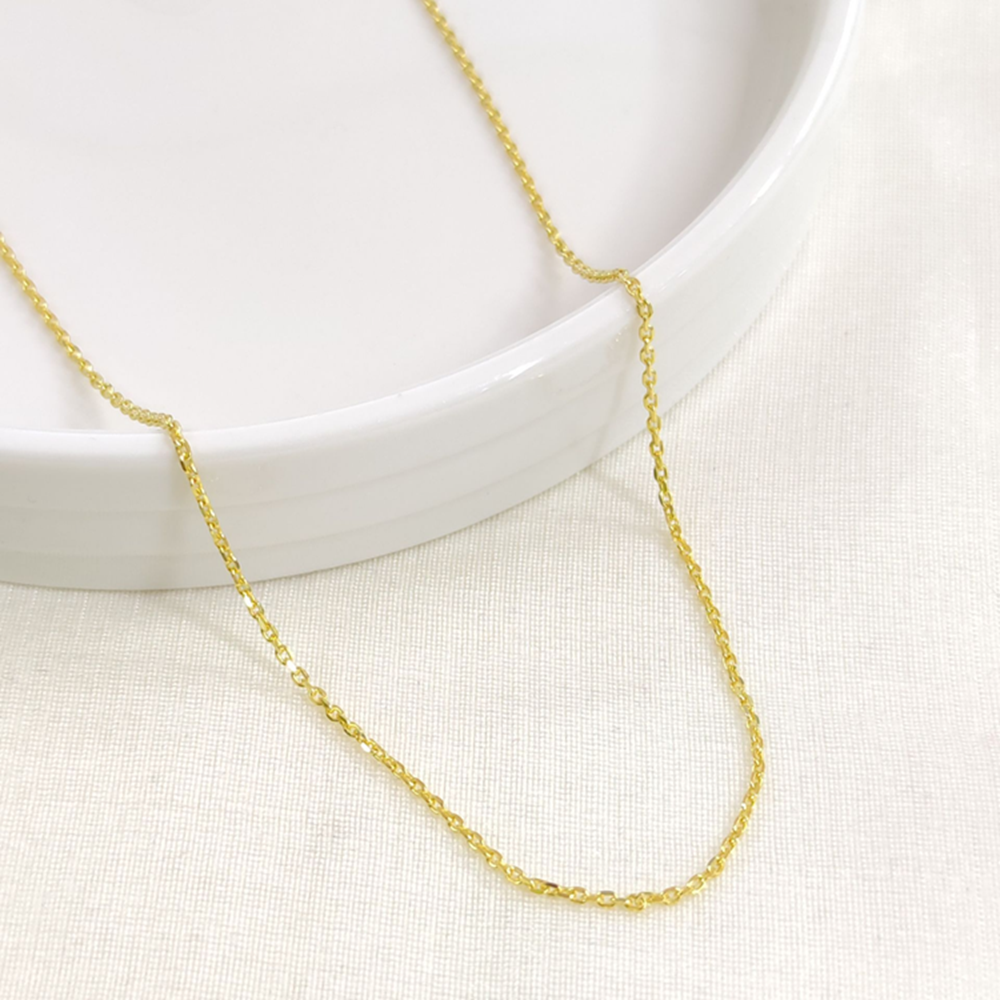 40 FORSE GÜMÜŞ ZİNCİR 60 CM - ALTIN SARI