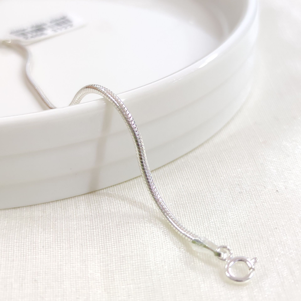 1,85 MM GÜMÜŞ YILAN ZİNCİR BİLEKLİK 22 CM