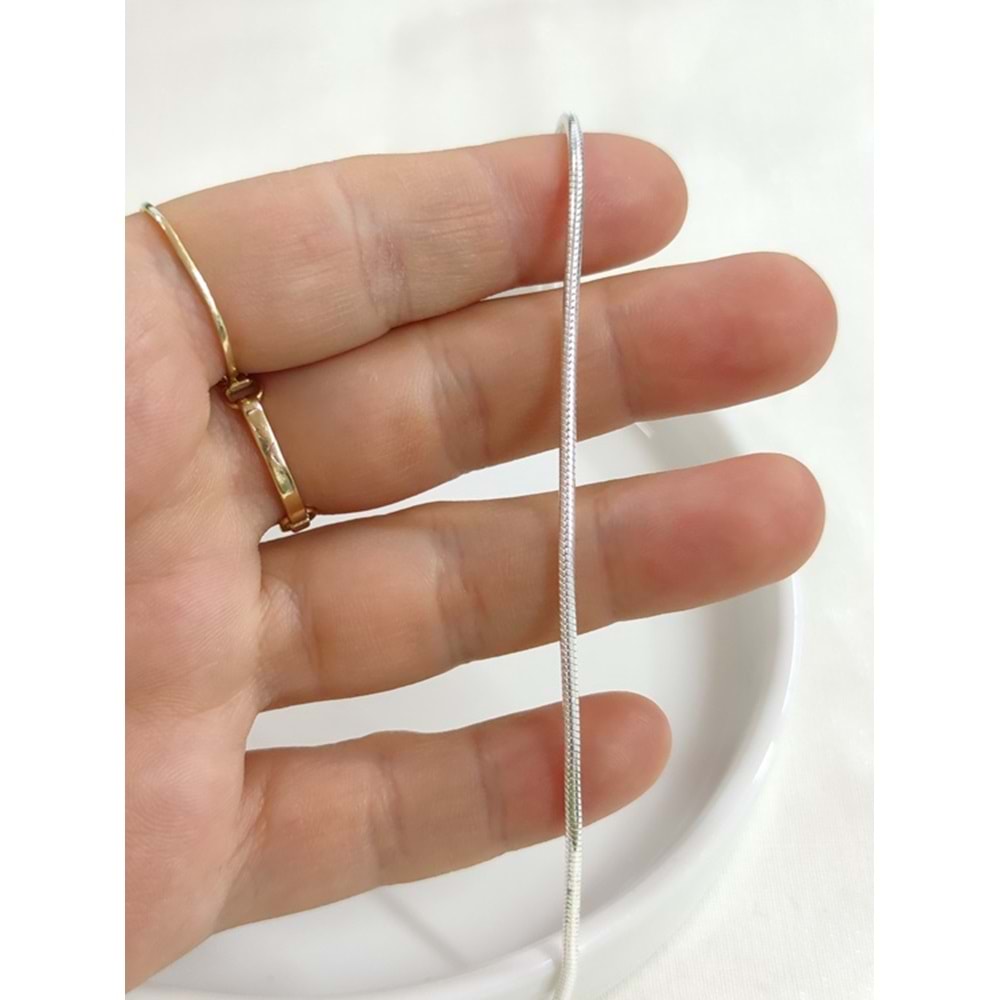 1,85 MM GÜMÜŞ YILAN ZİNCİR BİLEKLİK 22 CM