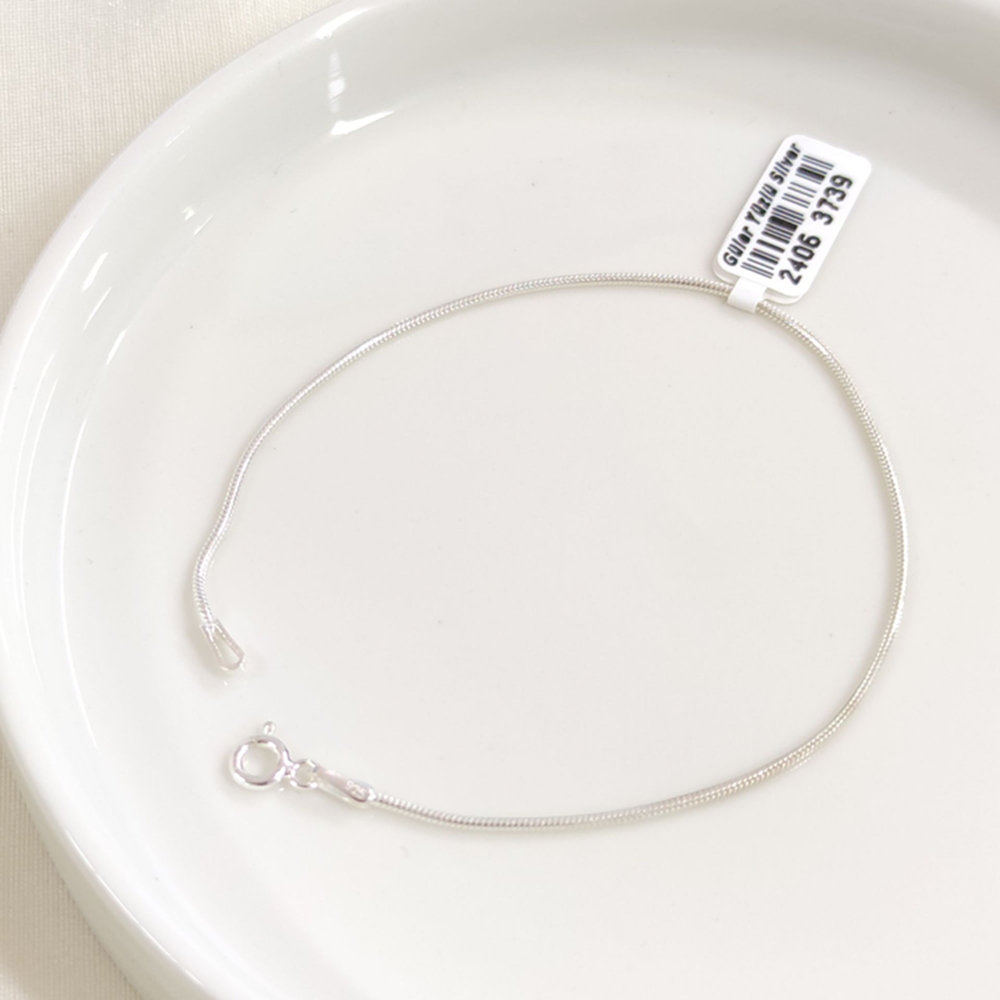 1,20 MM GÜMÜŞ YILAN ZİNCİR BİLEKLİK 20 CM