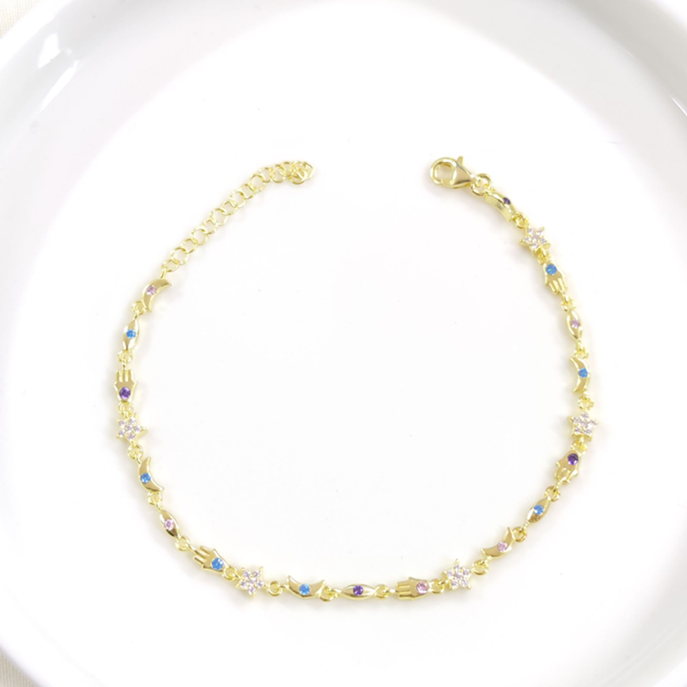 ŞANS RENKLİ TAŞLI GÜMÜŞ BİLEKLİK