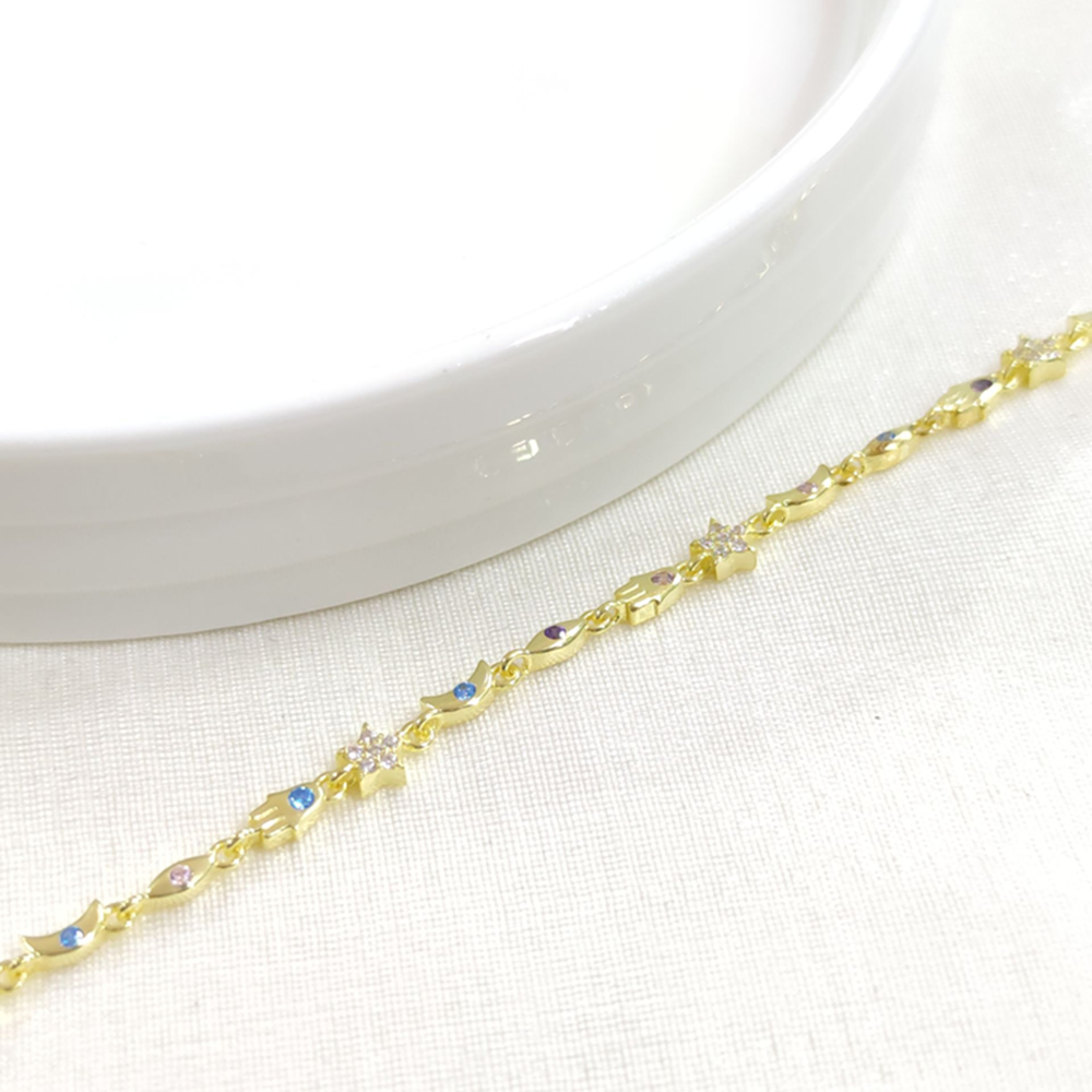 ŞANS RENKLİ TAŞLI GÜMÜŞ BİLEKLİK