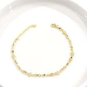 ŞANS RENKLİ TAŞLI GÜMÜŞ BİLEKLİK