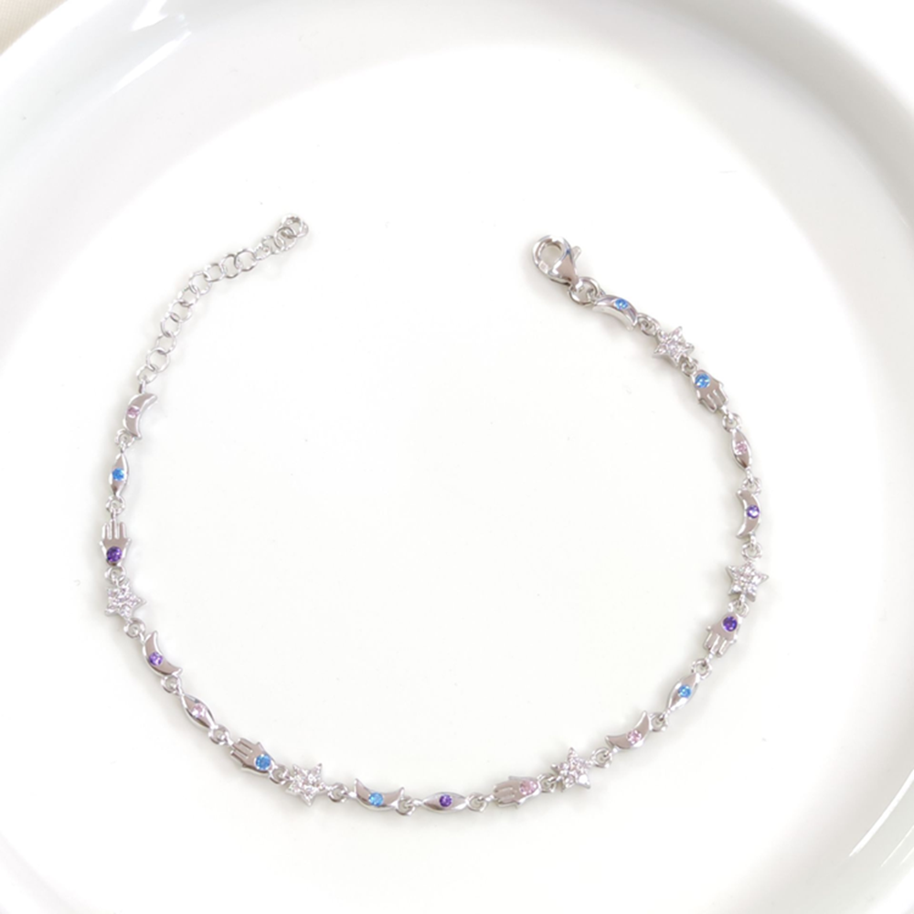 ŞANS RENKLİ TAŞLI GÜMÜŞ BİLEKLİK