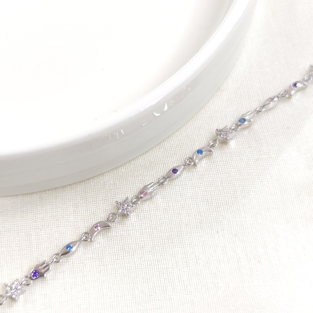 ŞANS RENKLİ TAŞLI GÜMÜŞ BİLEKLİK