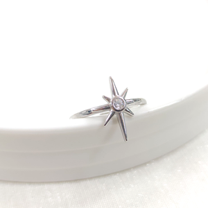 KUTUP YILDIZI AYARLANABİLİR GÜMÜŞ YÜZÜK