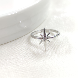 KUTUP YILDIZI AYARLANABİLİR GÜMÜŞ YÜZÜK
