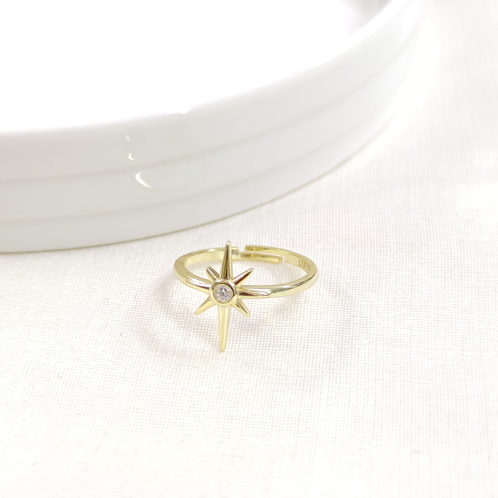 KUTUP YILDIZI AYARLANABİLİR GÜMÜŞ YÜZÜK