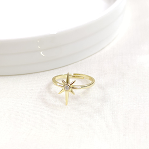 KUTUP YILDIZI AYARLANABİLİR GÜMÜŞ YÜZÜK