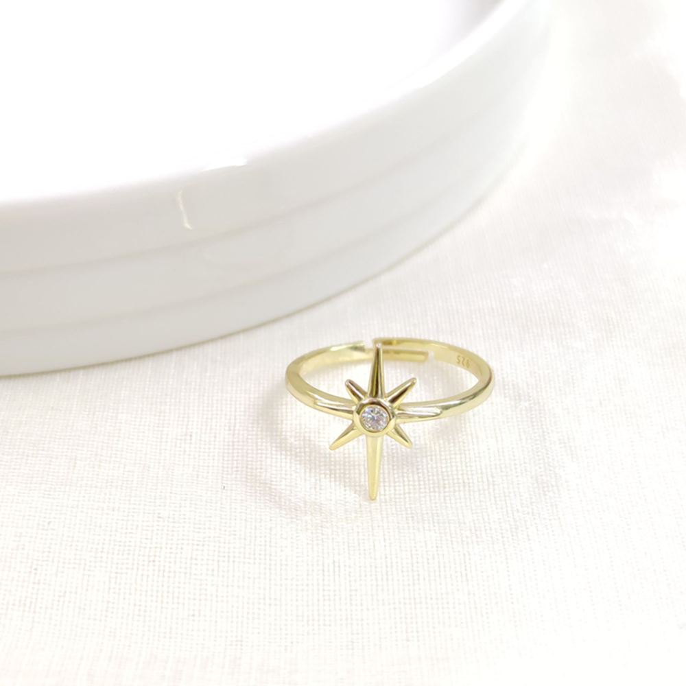 KUTUP YILDIZI AYARLANABİLİR GÜMÜŞ YÜZÜK