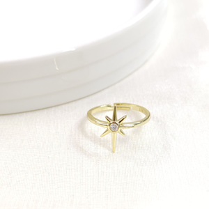 KUTUP YILDIZI AYARLANABİLİR GÜMÜŞ YÜZÜK