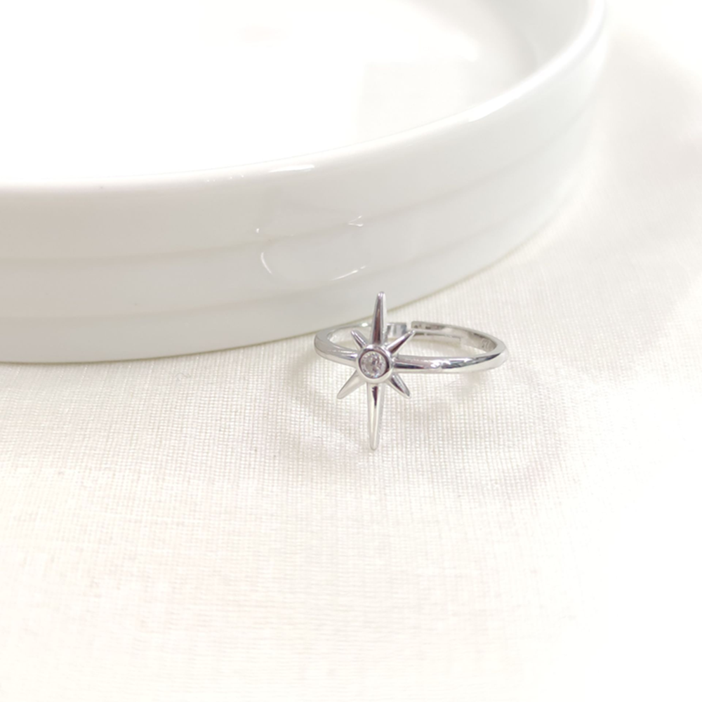 KUTUP YILDIZI AYARLANABİLİR GÜMÜŞ YÜZÜK