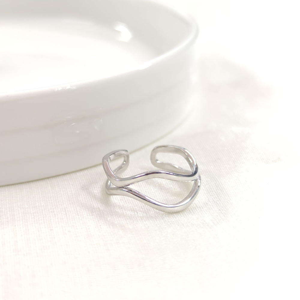 DALGALI AYARLANABİLİR GÜMÜŞ YÜZÜK