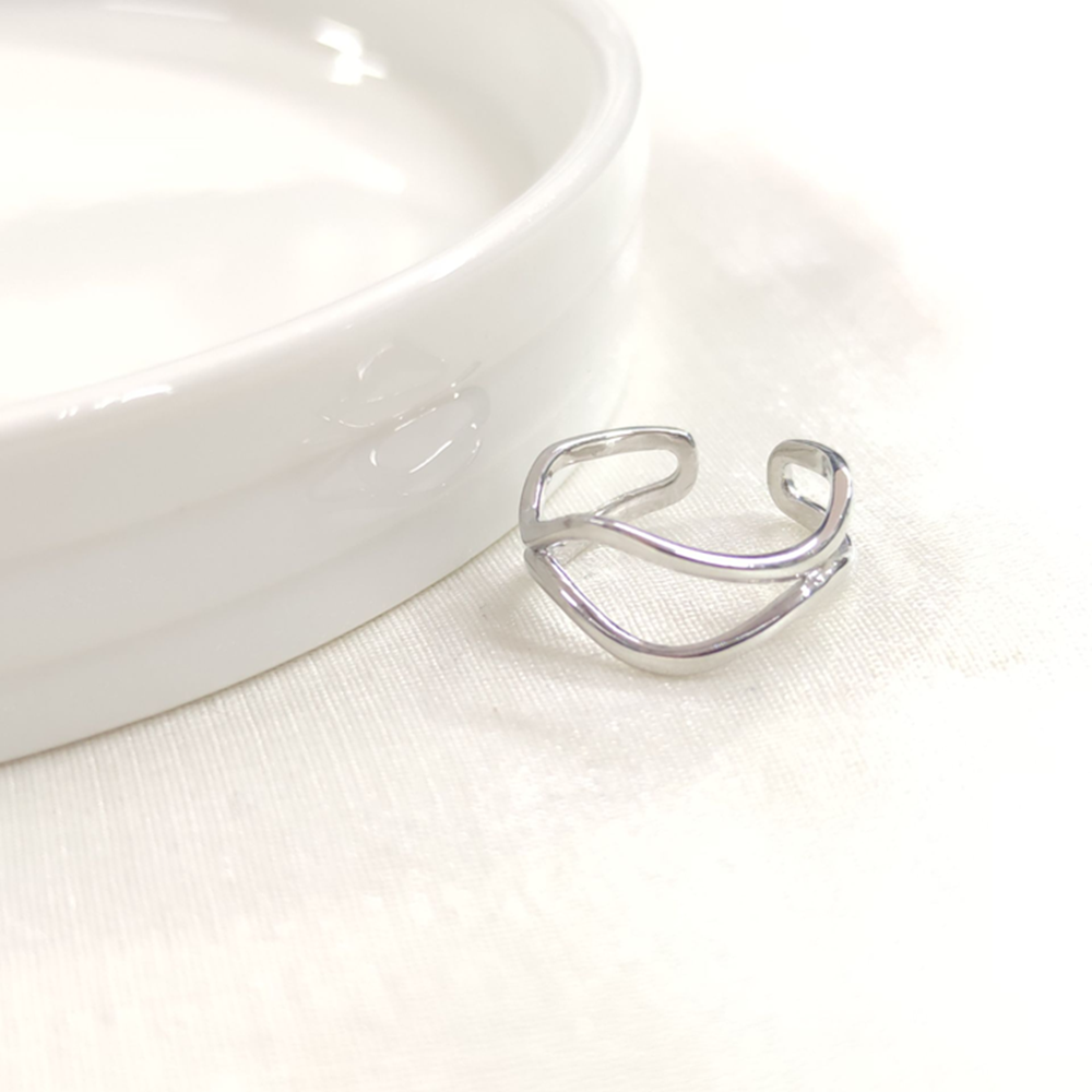 DALGALI AYARLANABİLİR GÜMÜŞ YÜZÜK