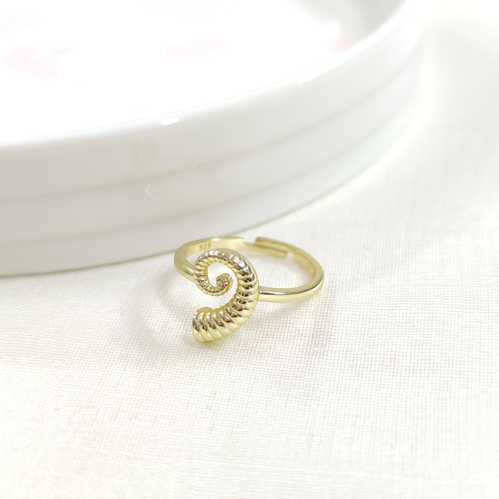 MİDYE AYARLANABİLİR GÜMÜŞ YÜZÜK - ALTIN SARI