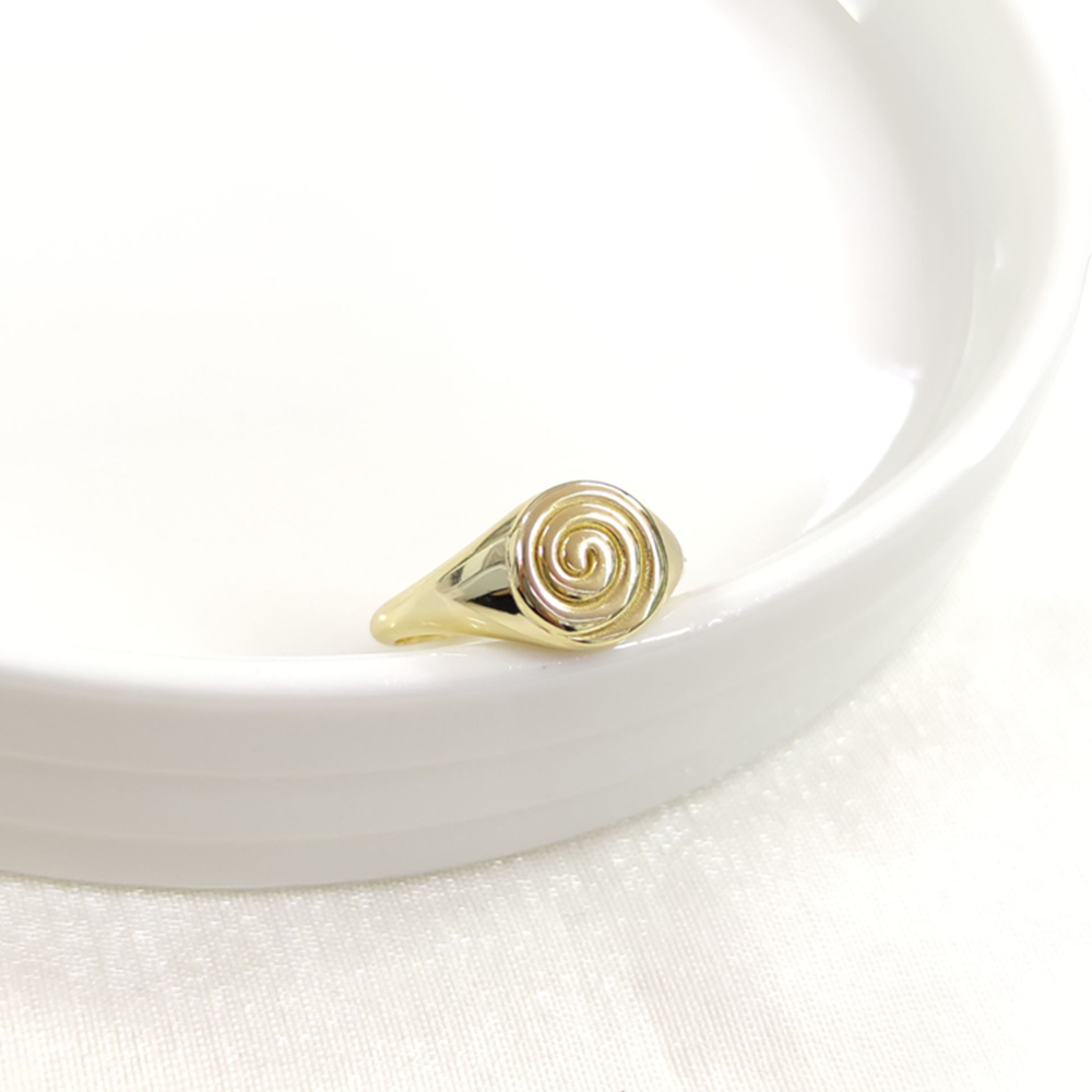 GİRDAP AYARLANABİLİR GÜMÜŞ YÜZÜK - ALTIN SARI