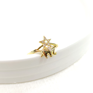 FİL OPAL YILDIZ AYARLANABİLİR GÜMÜŞ YÜZÜK