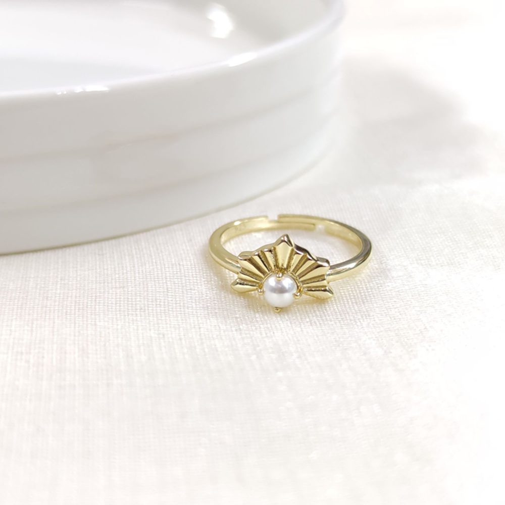 İNCİLİ AYARLANABİLİR GÜMÜŞ YÜZÜK