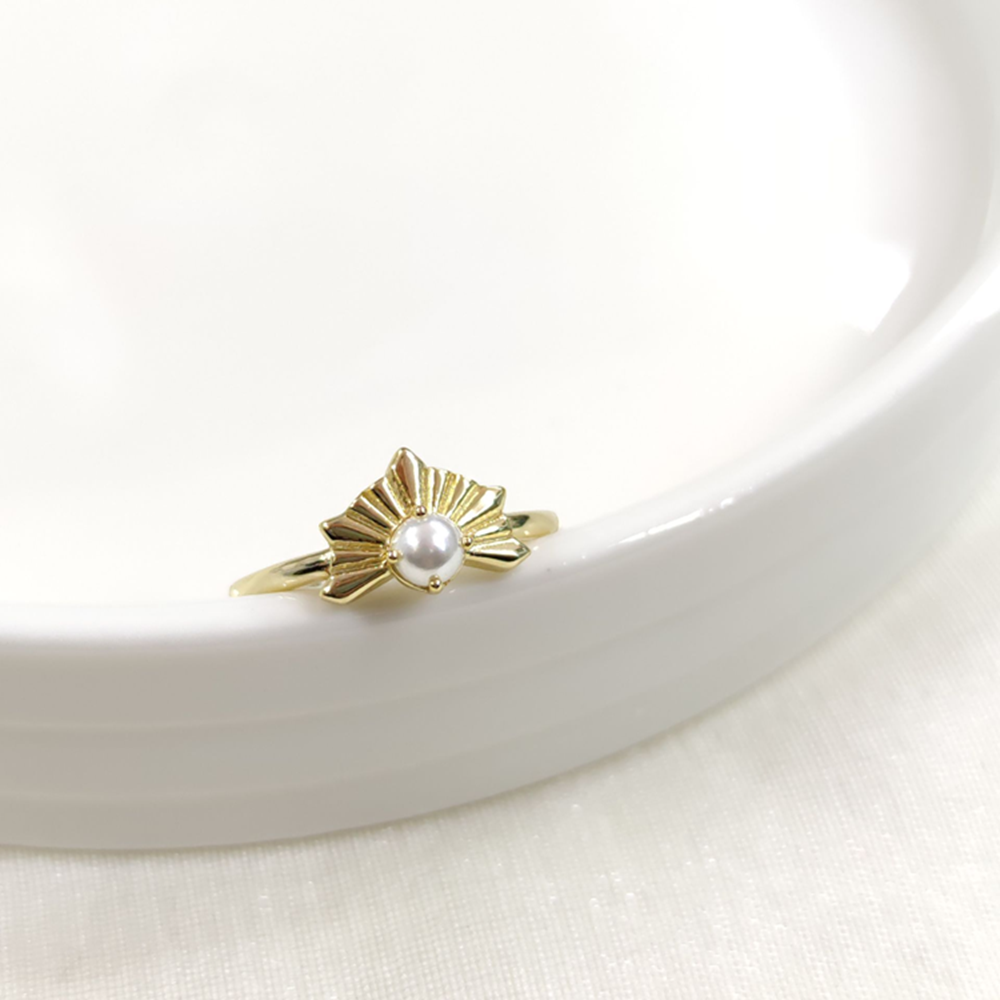 İNCİLİ AYARLANABİLİR GÜMÜŞ YÜZÜK