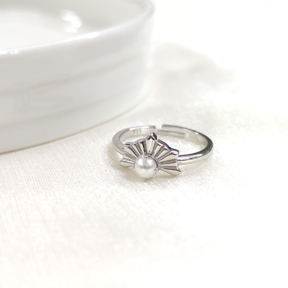 İNCİLİ AYARLANABİLİR GÜMÜŞ YÜZÜK