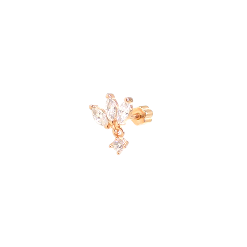 SALLANTILI LOTUS GÜMÜŞ TRAGUS PIERCING - ROSE BAKIR