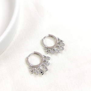 İTHAL SALLANTILI TAŞLI SHAK GÜMÜŞ 11 MM HALKA KÜPE